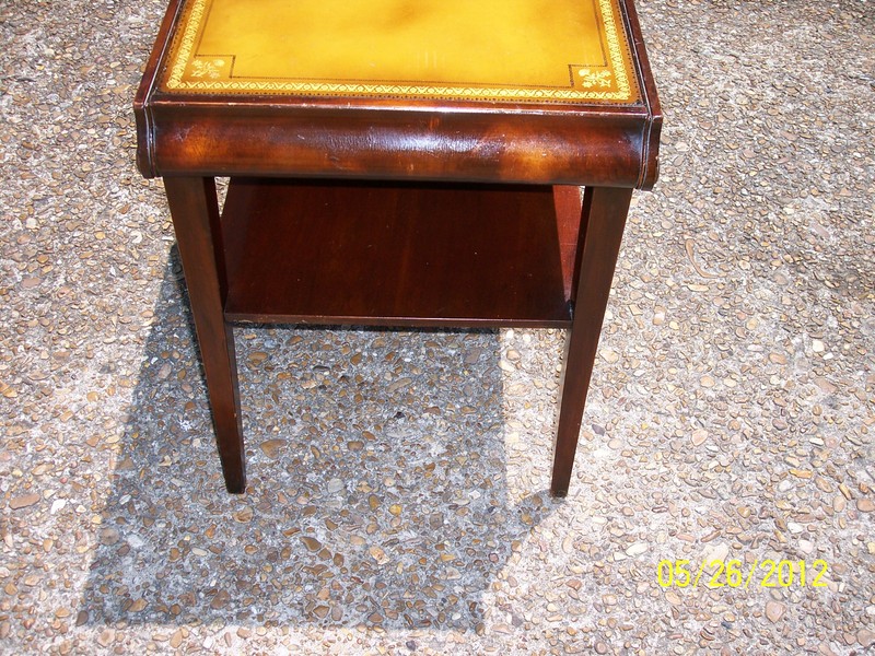 ANTIQUE STICKLEY OF GRAND RAPIDS END TABLE mahagony W/ LEATHER TOP EMPIRE STYL gallery