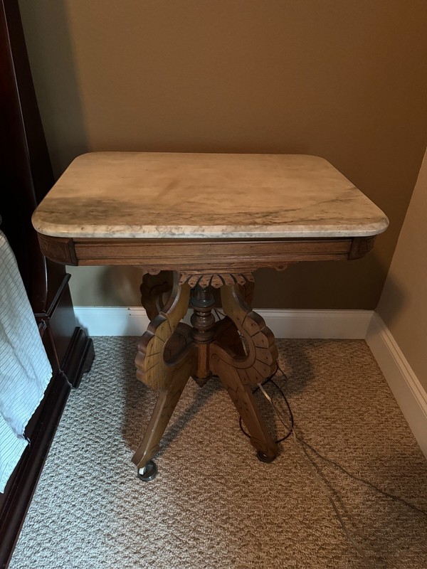 Antique marble top Eastlake table PICK UP ONLY.....PICK UP ONLY gallery