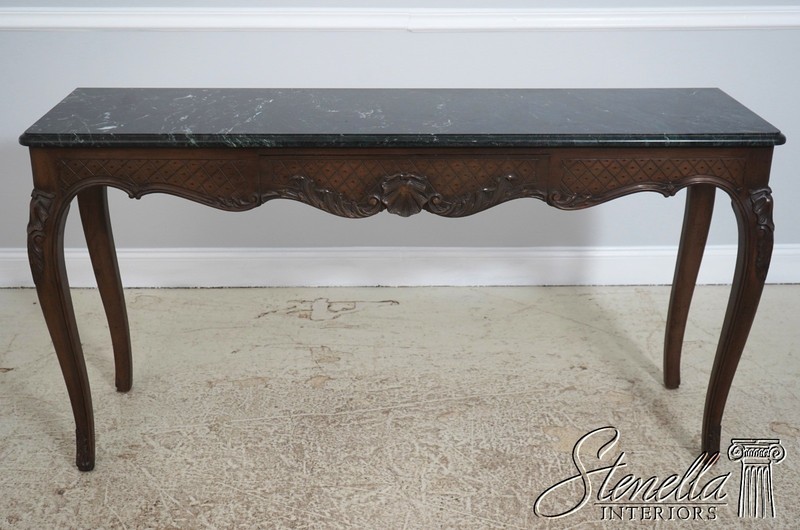 L71081: French Louis XV Style Marble Top Console Table Server gallery