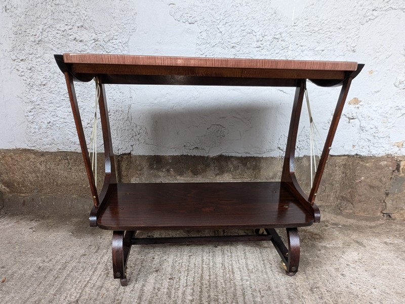 Serving Cart TV Phono Table Wood 50s Rockabilly Side Table Mid Century gallery