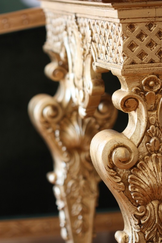Impressive French Regency Style Onyx Top Giltwood Center Table gallery