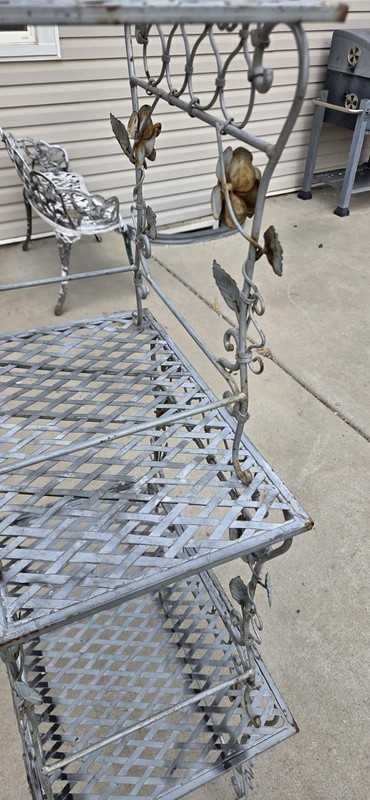 Vintage Italian wrought iron garden 3 Piece Stackable Mid Century Hand Crafted gallery