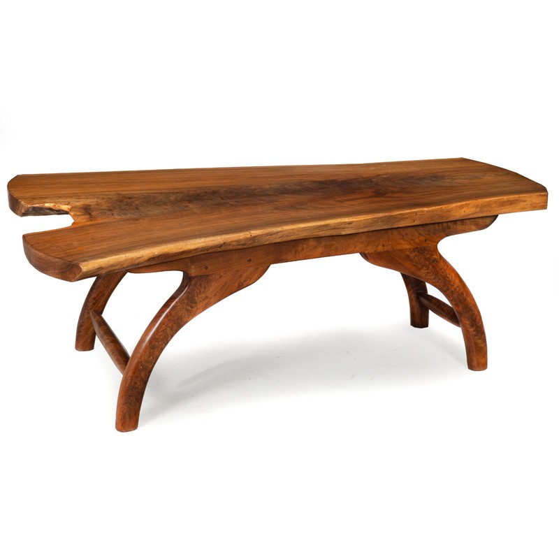 American Craft Live-Edge Walnut Coffee Table by Philip Andrews