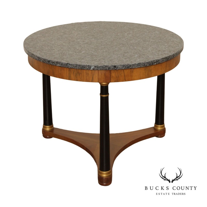 Fine Arts Furn. Co. French Empire Style Round Granite Top Side or Coffee Table