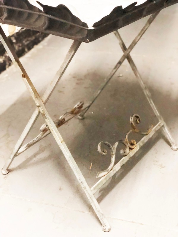 Vintage Baroque-Style Metal Folding Tray Table gallery