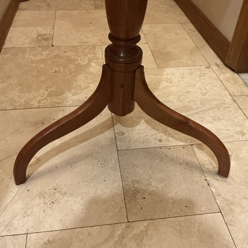 High Point Furniture Carved Cherry Tilt Top Table With Barn Etch Art! gallery