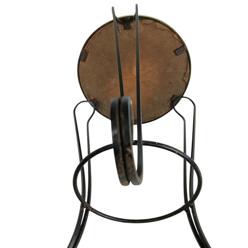 Vintage Ceramic Mosaic Side Table with Wrought Iron Legs, 1950s gallery