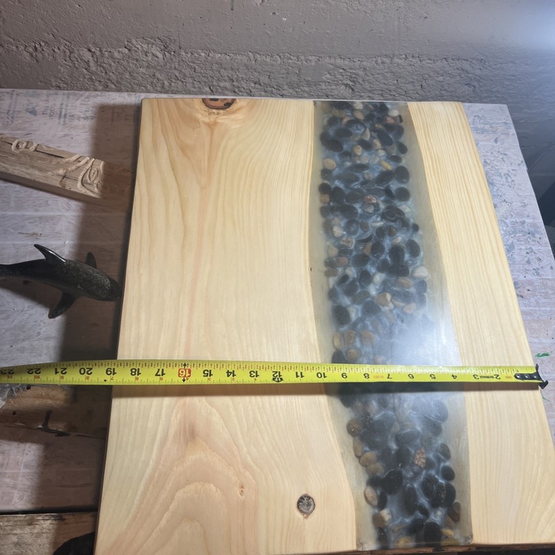 Handmade Live Edge Epoxy River Pebble Table gallery