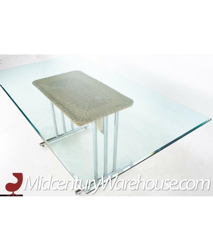 Mid Century Glass and Chrome Dining Table gallery
