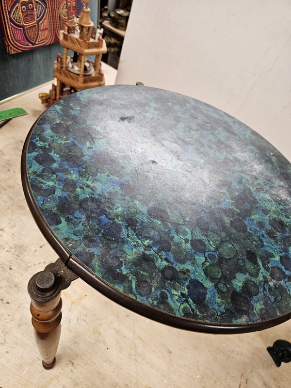 Mid Century Green & Blue Aqua Side Table MCM gallery