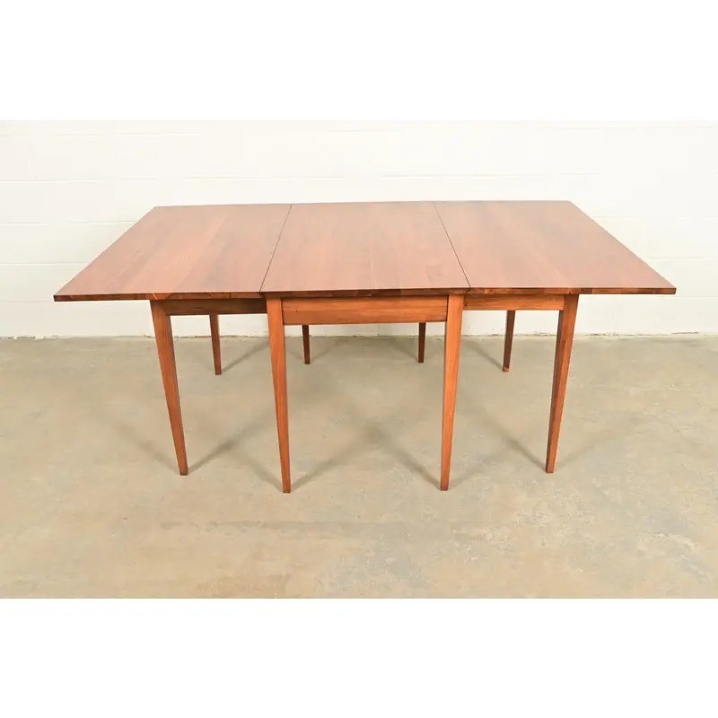 Henkel Harris Federal Solid Walnut Drop Leaf Dining Table, Circa 1960s gallery