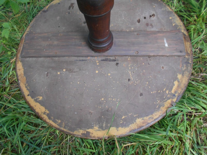 ANTIQUE COUNTRY CHIPPENDALE TEA TABLE CANDLESTAND ~ MIXED WOODS gallery
