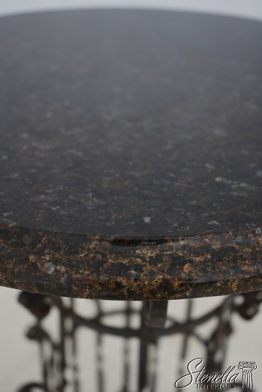 L64725: Marble Top Round Iron Base Lamp Table gallery