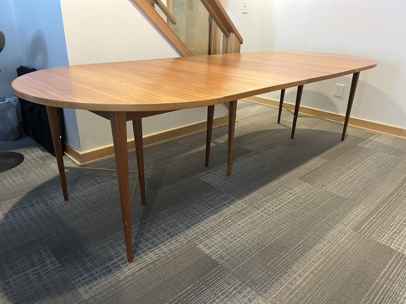 Calvin Paul McCobb Extendable Mahogany Dining Table Brass Mid-Century Modern gallery