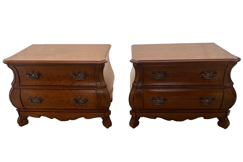 Henredon Town and Country Nightstands Matching Side Tables two Drawers French