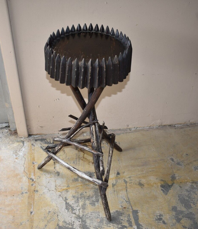 Vintage Primitive Adirondak Style Side Tables or Smoke Stand gallery