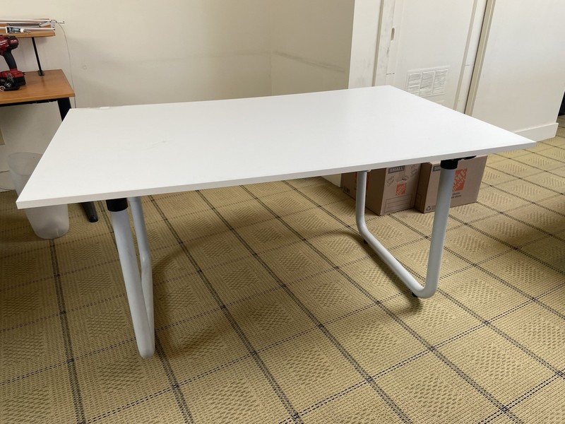 Spacecom Vintage Mid Century Modern Tubular Drafting Table With Adjustable Top