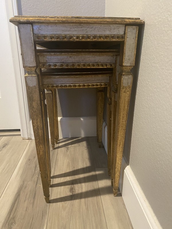 Florentia Vintage Nesting Tables Made In Italy | Hollywood Regency Set Of 3 gallery