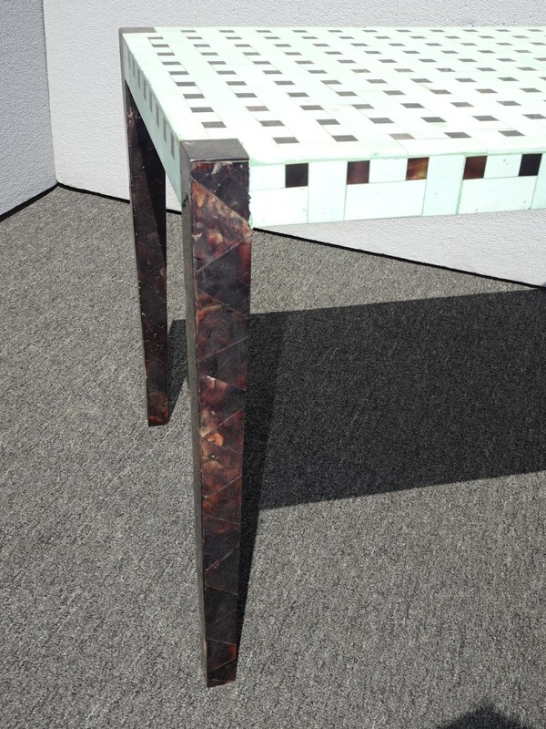 Vintage Designer Carlo Pessina Stone and Mother of Pearl Coffee Table gallery