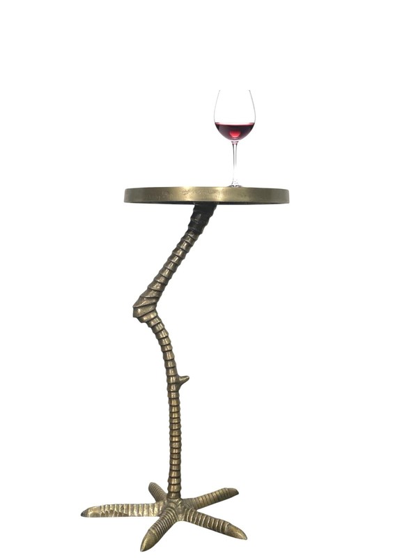 Handmade Aluminium Flamingo Side Table, Antique Brass Finish, Tropical Decor gallery