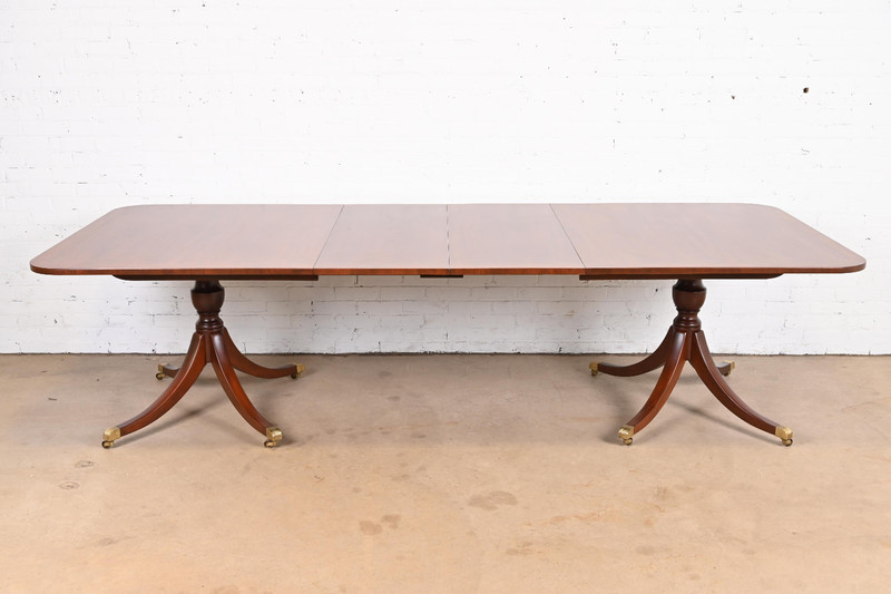 Kittinger Georgian Banded Mahogany Double Pedestal Extension Dining Table gallery