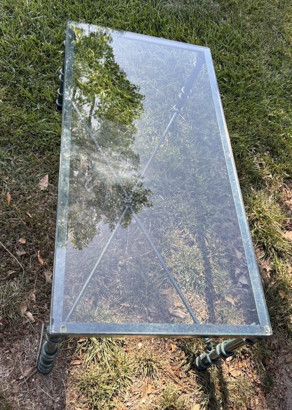 Vintage Sculptural Coffee Table After GIACOMETTI , Verdigris Finish gallery