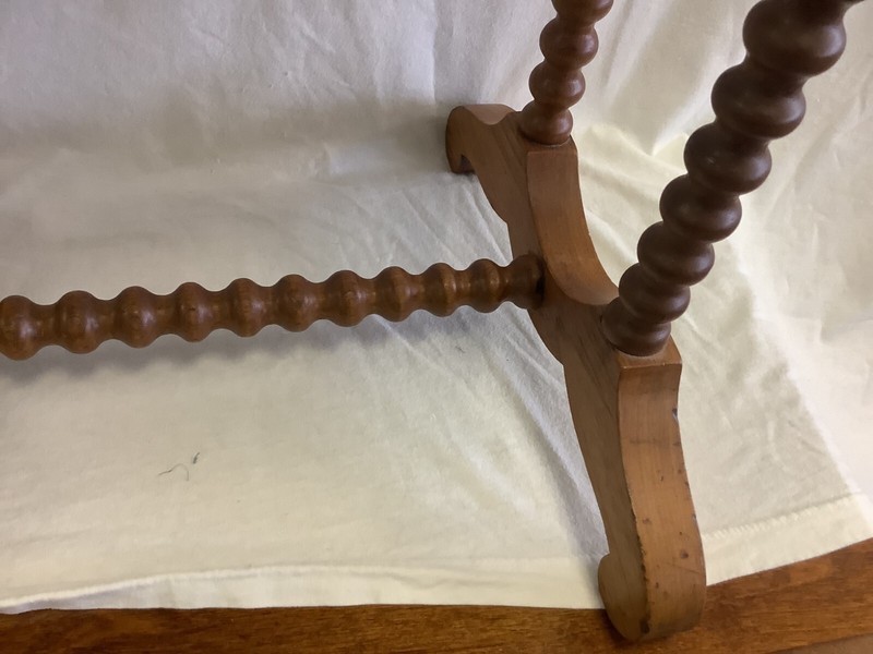 Antique Victorian Table Turned Bobbin Spindle Spool Legs Late 1800's gallery