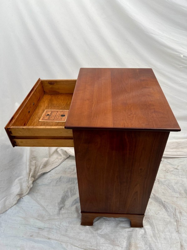 Vintage Stickley Side Table, Nightstand, Solid Cherry Top, Drawer, Center Shelf gallery