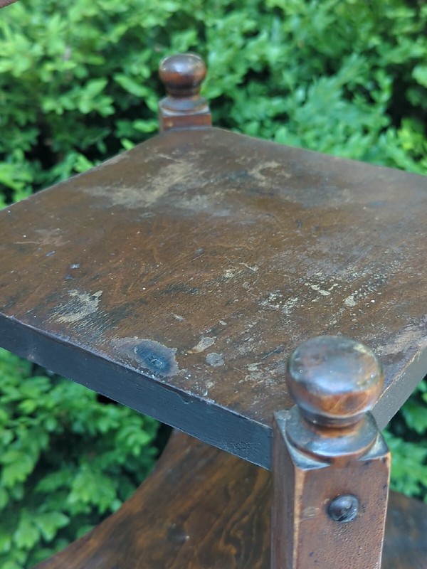 ANTIQUE TURNED Side Table SOLID WOOD SMOKING TELEPHONE STAND VINTAGE WOW gallery