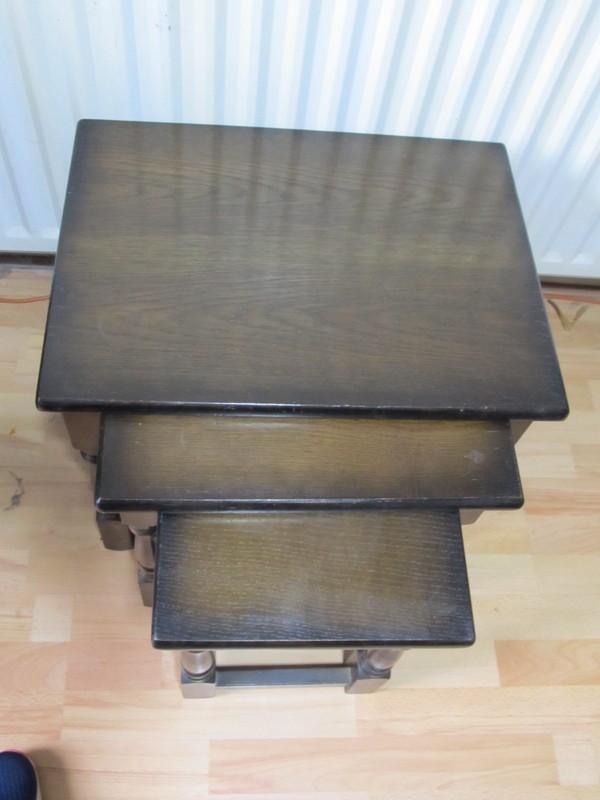 1960’s SET 3 SOLID OAK COFFEE OCCASIONAL TABLES