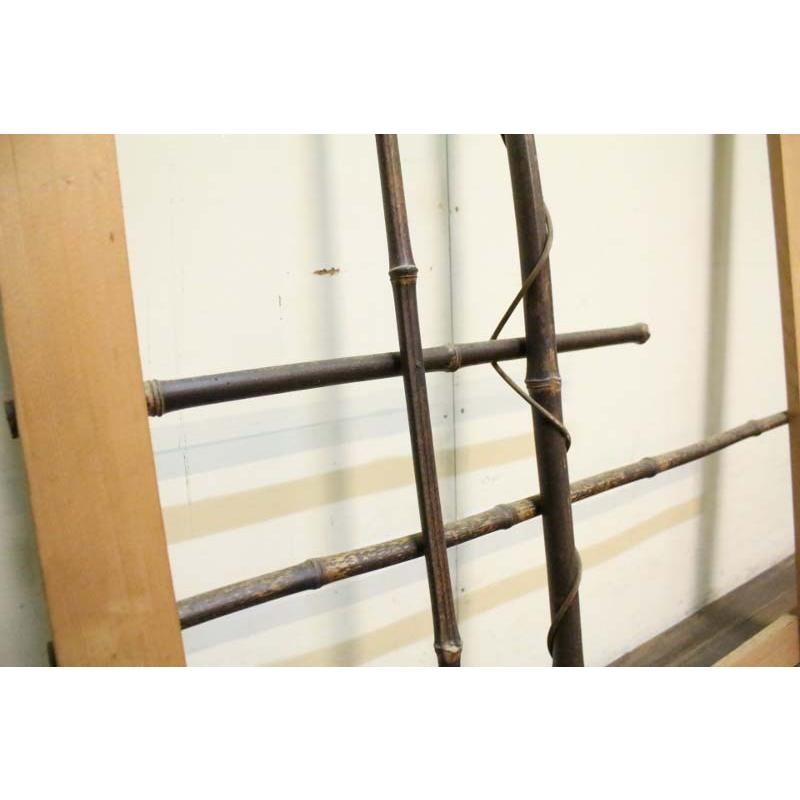 Japanese Wooden Window Frame F Size 30cm (11.8in) Bamboo Used K15927 gallery