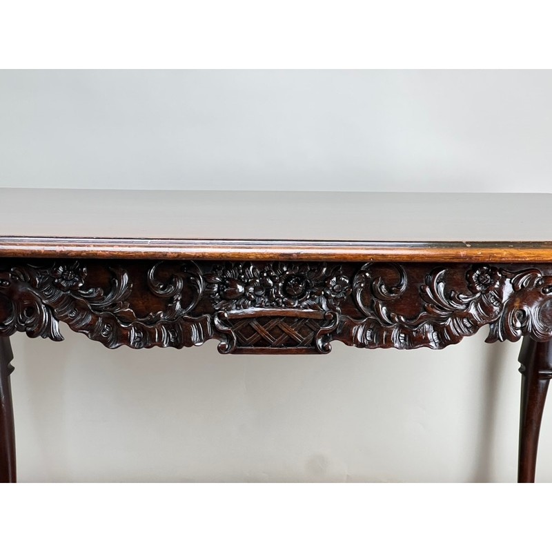 Antique Irish Carved Mahogany Tea Table c. Late 19th Century gallery
