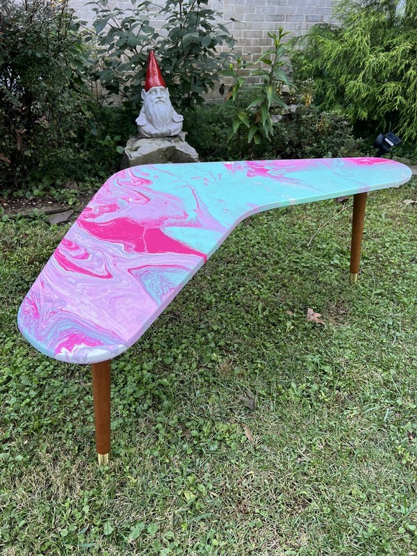 Custom MidCentury Modern Style Boomerang Coffee Table