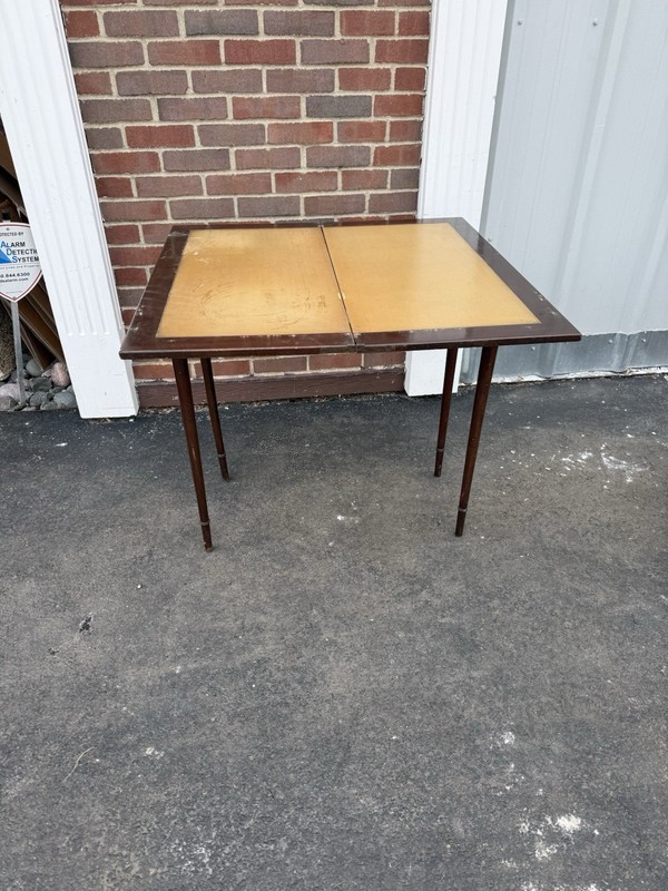 Vintage MCM Flip Top Game Table Mahogany Finish Folding Card Table Restoration