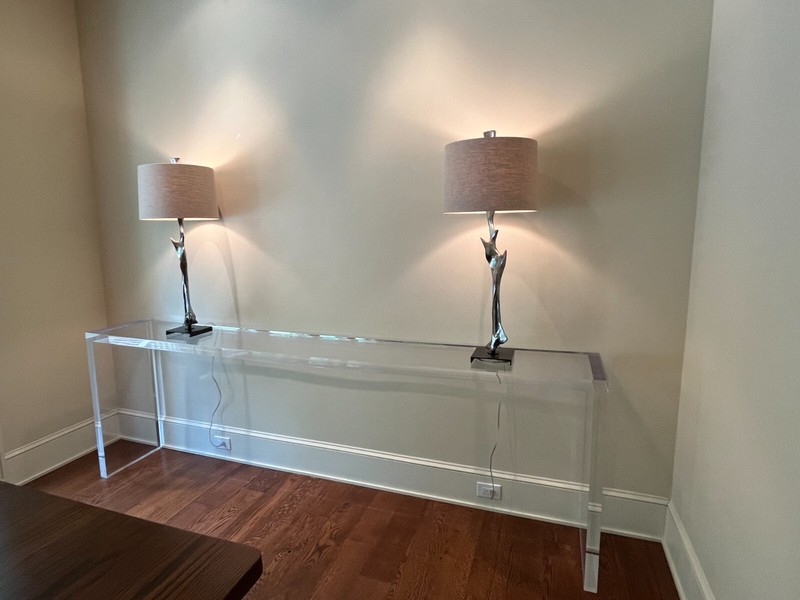 Mid Century Lucite 2″ Thick x 110″ Long Console Table Excellent Condition