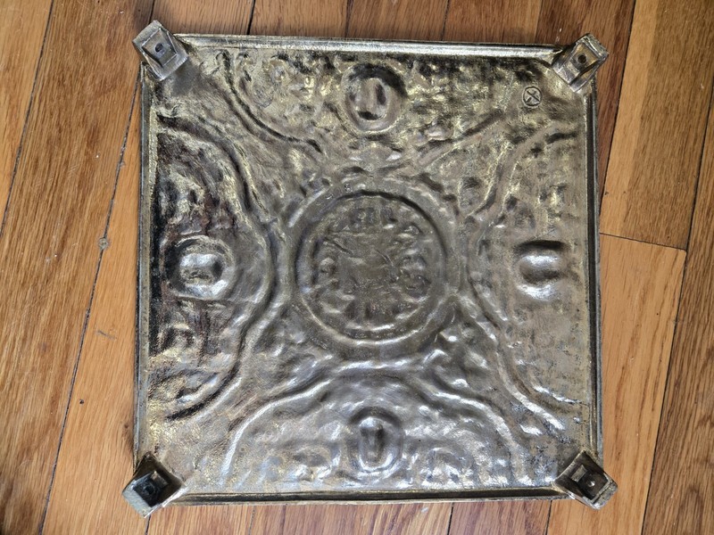 19th Century Embossed 3 Tier Brass Side Table Floral Arabesques Sculpted Busts gallery