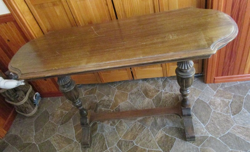 Antique Victorian Walnut Hall Table 48″ Long x 30.75″ Tall x 18 ” Wide