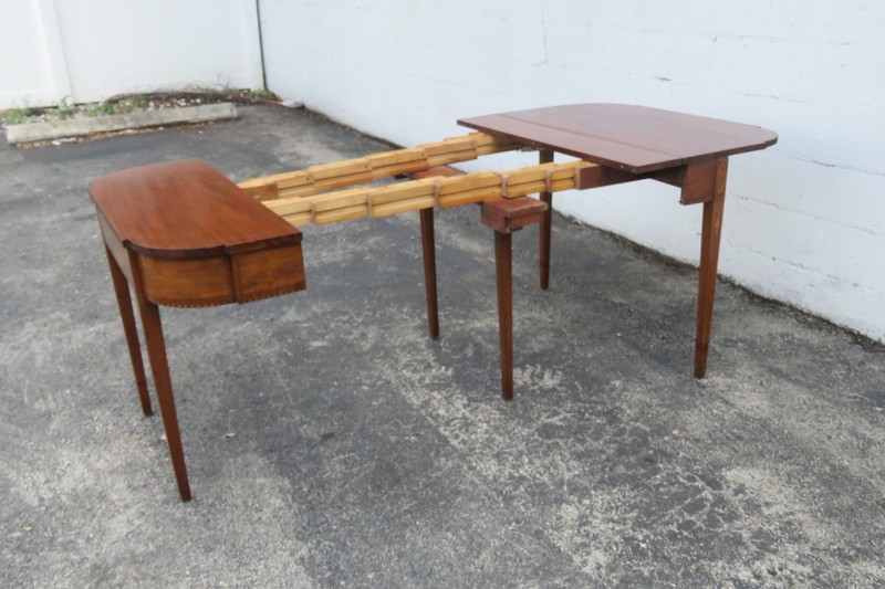 Mahogany Inlay Console Card Dinette Dining Extension Table 6082 gallery