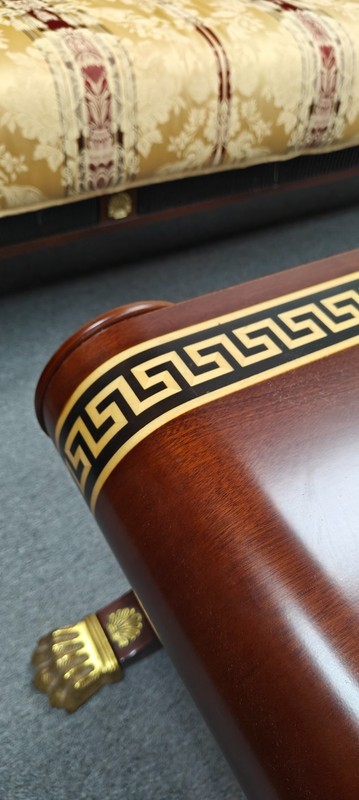 Luxury Italian Coffee Table - Gold Versace Design - Dark Wood gallery