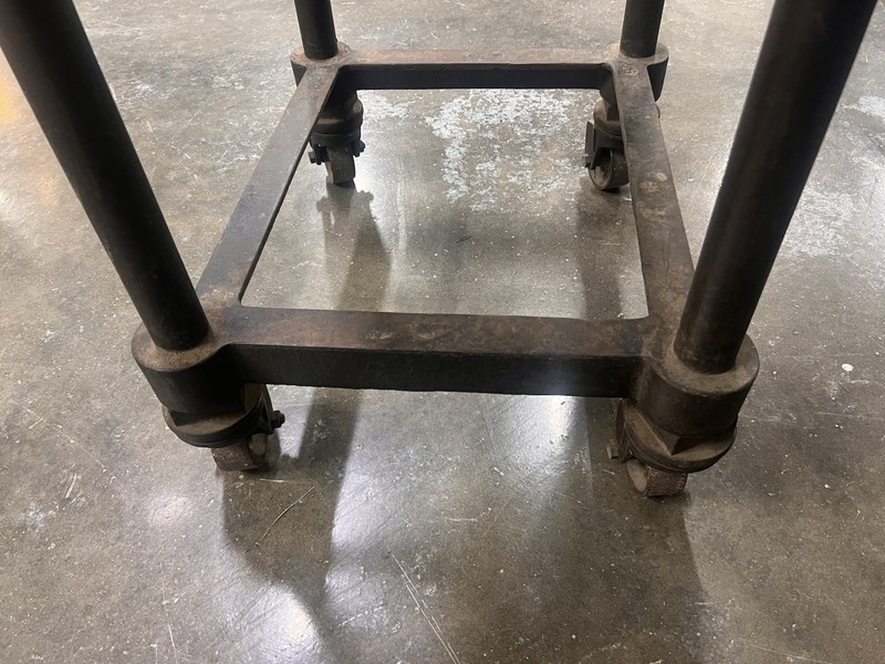 Antique Turtle Table (Printers Layout Table) Industrial Steel Table on Casters gallery