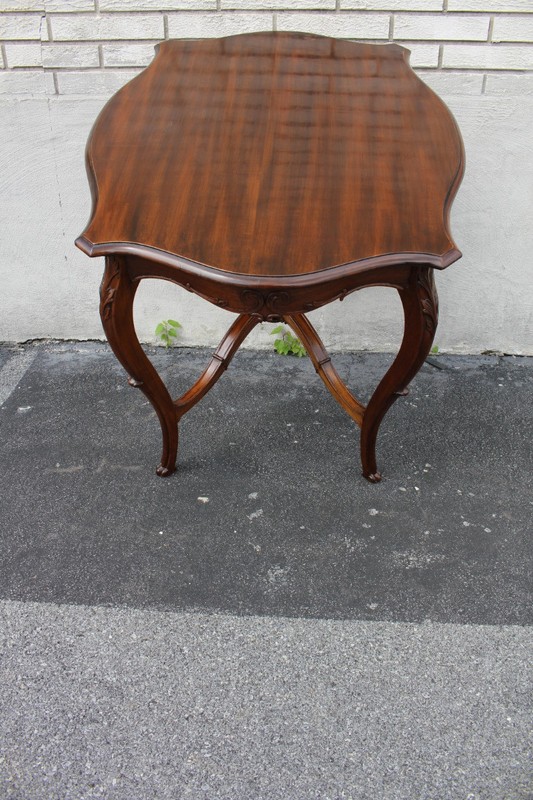 Continental Mahogany Carved Parlor Center Table