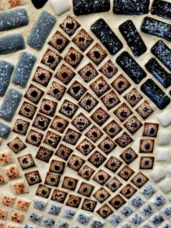 Vintage Mid Century Modern 36" Round Mosaic Tiled Coffee Accent Table 60S NICE gallery