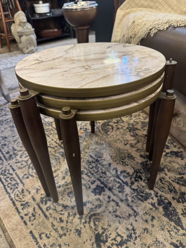 Mid Century Vintage Stacking Tables 3 MCM Nesting