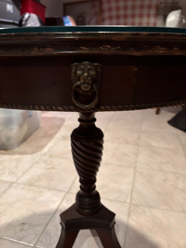 Vintage Round Mahogany Side Table gallery