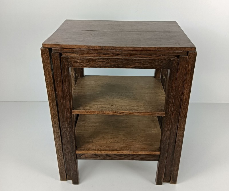 Art Deco antique Nesting stacking side tables design very rare with boards set o gallery