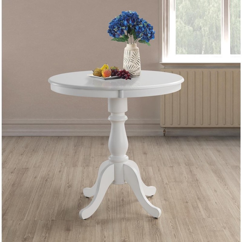 Fairview 36" Round Pedestal Bar Table - White gallery