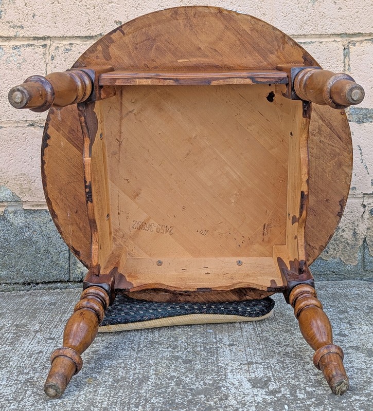 Vintage Antique Wood Wooden 2 Tier Circle Circular Coffee End Accent Side Table gallery