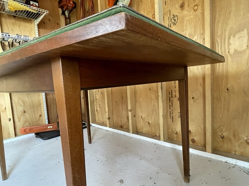 Danish MCM Walnut Butterfly Accent Boat Shape Dining Table Tapered Leg Table Pad gallery