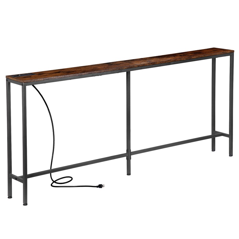 71" Console Table w/ Power Outlet Narrow Sofa Table Entry Table with Metal Frame gallery