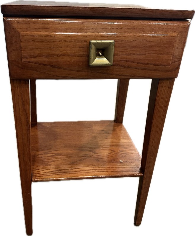 MENGEL FURNITURE Red Oak Mid Century Modern MCM 16″ Nightstand 518-18